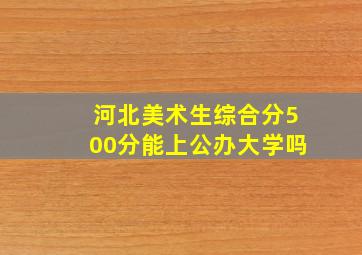 河北美术生综合分500分能上公办大学吗