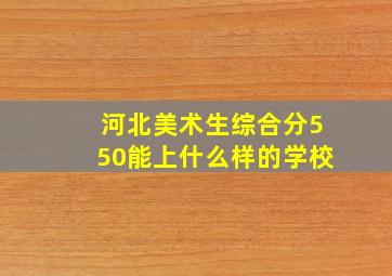 河北美术生综合分550能上什么样的学校