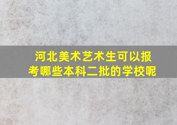 河北美术艺术生可以报考哪些本科二批的学校呢