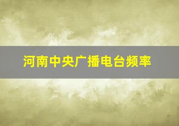 河南中央广播电台频率