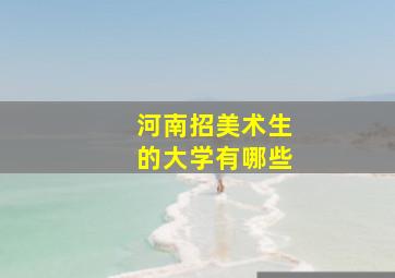 河南招美术生的大学有哪些