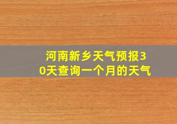 河南新乡天气预报30天查询一个月的天气