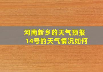 河南新乡的天气预报14号的天气情况如何