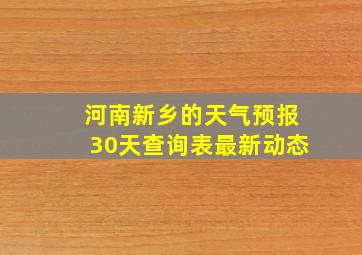 河南新乡的天气预报30天查询表最新动态