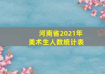 河南省2021年美术生人数统计表