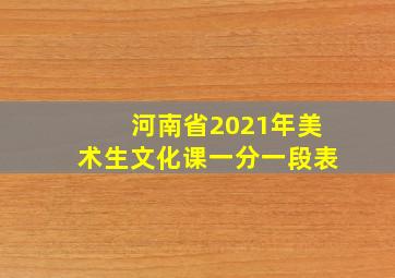 河南省2021年美术生文化课一分一段表