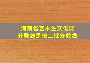 河南省艺术生文化课分数线是按二批分数线