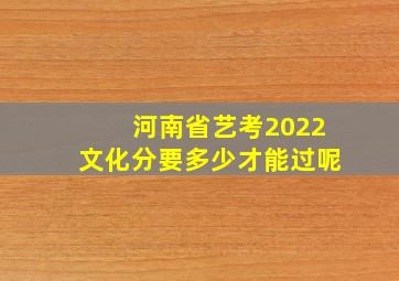 河南省艺考2022文化分要多少才能过呢