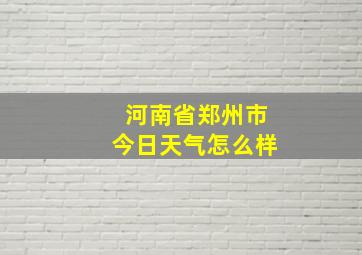 河南省郑州市今日天气怎么样