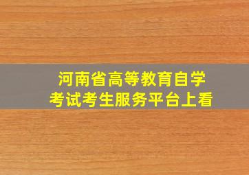 河南省高等教育自学考试考生服务平台上看