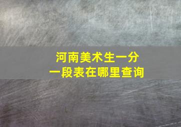 河南美术生一分一段表在哪里查询