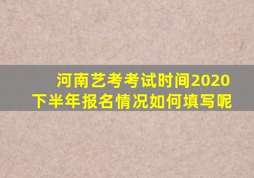 河南艺考考试时间2020下半年报名情况如何填写呢