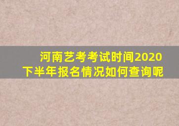 河南艺考考试时间2020下半年报名情况如何查询呢