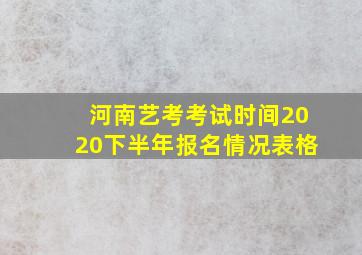 河南艺考考试时间2020下半年报名情况表格