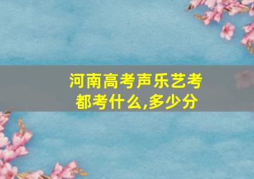 河南高考声乐艺考都考什么,多少分