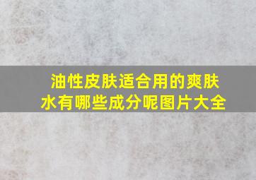 油性皮肤适合用的爽肤水有哪些成分呢图片大全