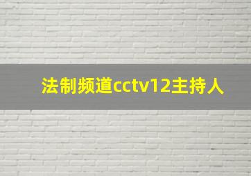 法制频道cctv12主持人