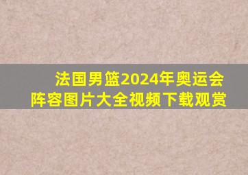 法国男篮2024年奥运会阵容图片大全视频下载观赏