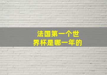 法国第一个世界杯是哪一年的