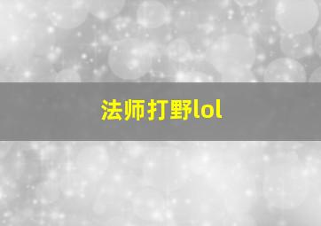 法师打野lol