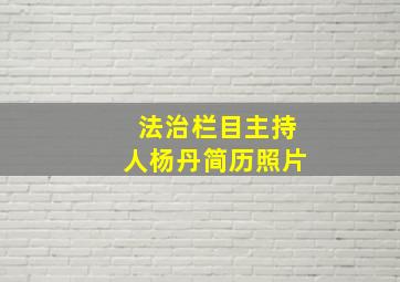 法治栏目主持人杨丹简历照片