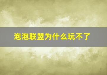 泡泡联盟为什么玩不了