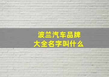 波兰汽车品牌大全名字叫什么