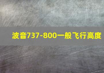 波音737-800一般飞行高度