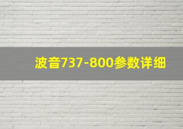 波音737-800参数详细