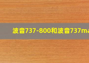 波音737-800和波音737max8