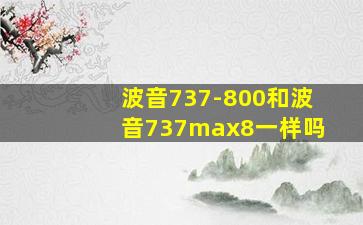 波音737-800和波音737max8一样吗