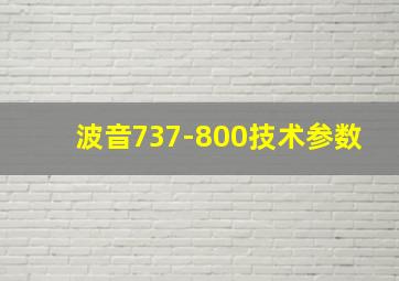 波音737-800技术参数