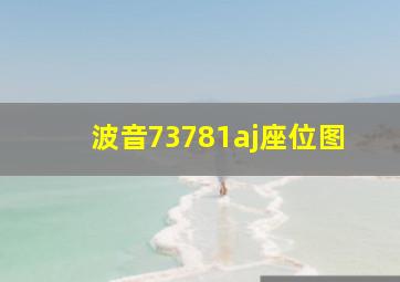 波音73781aj座位图