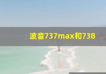 波音737max和738