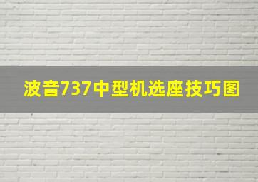 波音737中型机选座技巧图