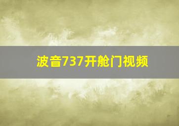 波音737开舱门视频