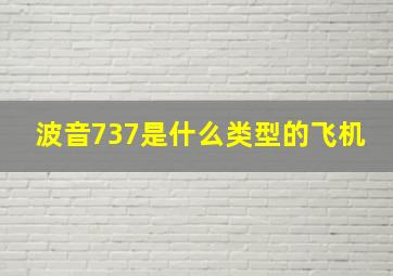 波音737是什么类型的飞机