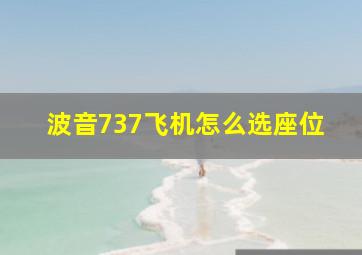 波音737飞机怎么选座位