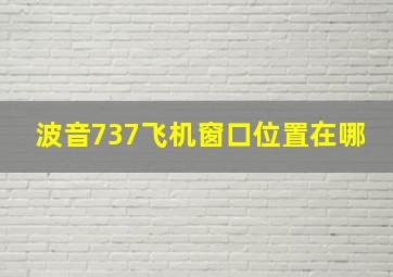 波音737飞机窗口位置在哪