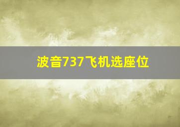 波音737飞机选座位