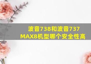 波音738和波音737MAX8机型哪个安全性高