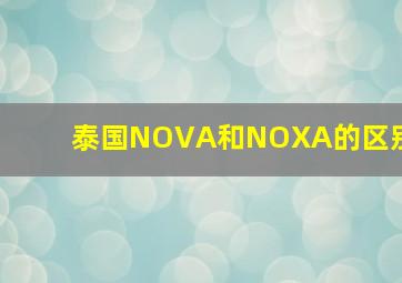 泰国NOVA和NOXA的区别