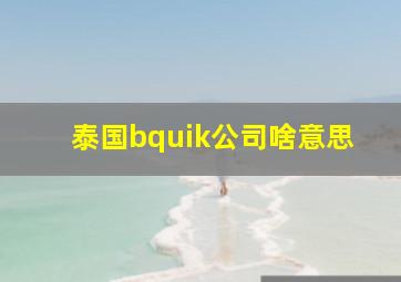 泰国bquik公司啥意思