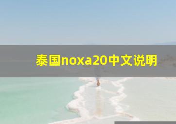 泰国noxa20中文说明