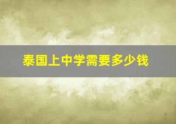 泰国上中学需要多少钱