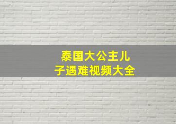 泰国大公主儿子遇难视频大全