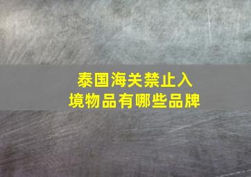 泰国海关禁止入境物品有哪些品牌