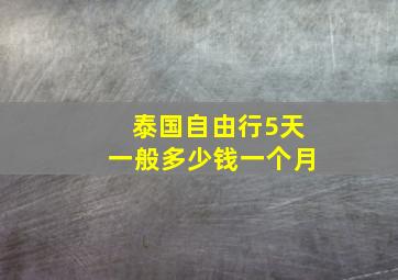 泰国自由行5天一般多少钱一个月