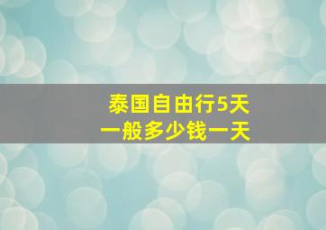 泰国自由行5天一般多少钱一天