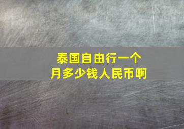 泰国自由行一个月多少钱人民币啊